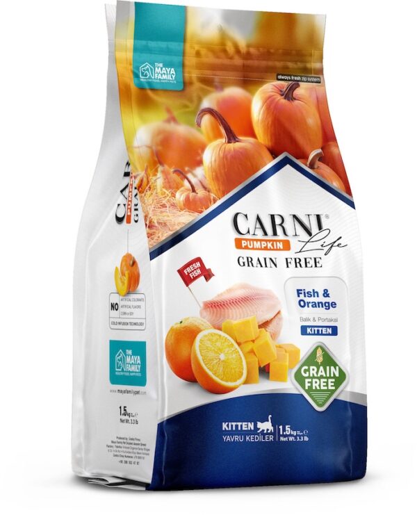Hyper Premium, GRAIN FREE, PUMPKIN, Fish and Orange for Kittens and Pregnant of Nursing Cats